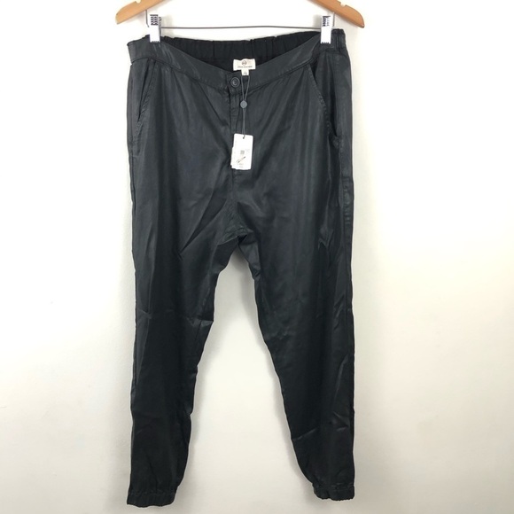AG Adriano Coated Black Tapered Pants L - Picture 3 of 12